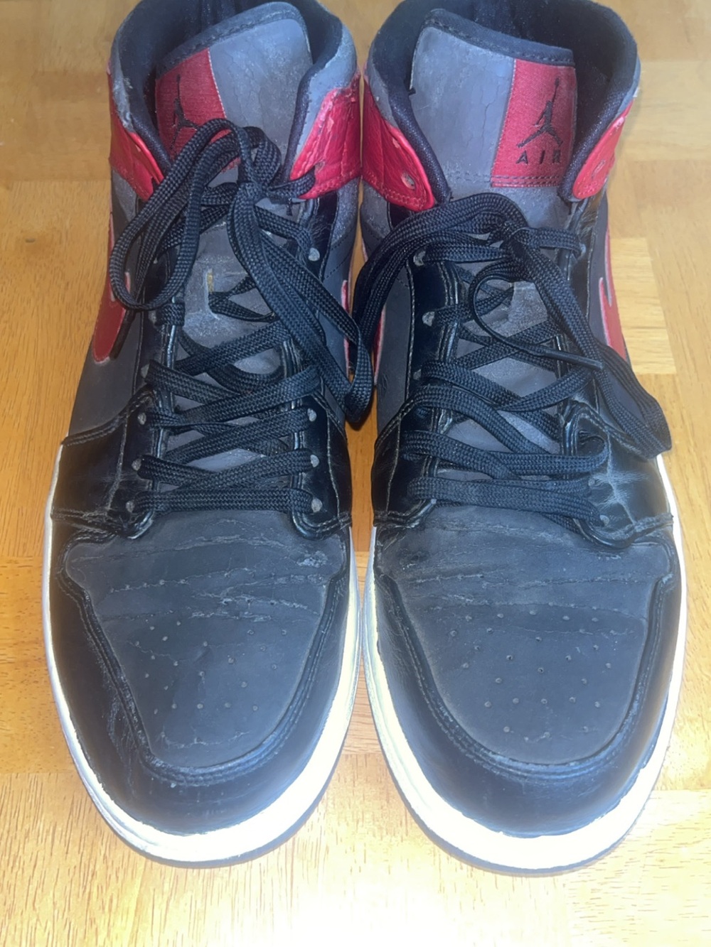 Nike Men’s High-Top Sneakers — Black & Red